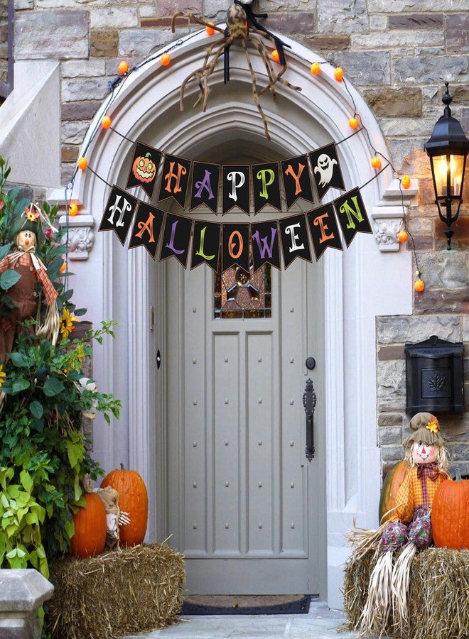 Yoshiky Happy Halloween Banner Decorations - Happy Halloween Sign & Party Decorations for Indoor/Outdoor - Hanging Party Favors & Backdrop Garland for Outside Inside - Image 5